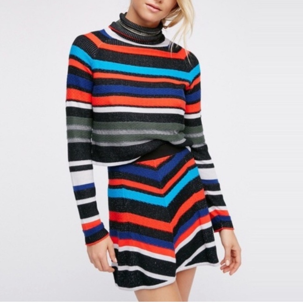 Colorful Striped Sweater Dress